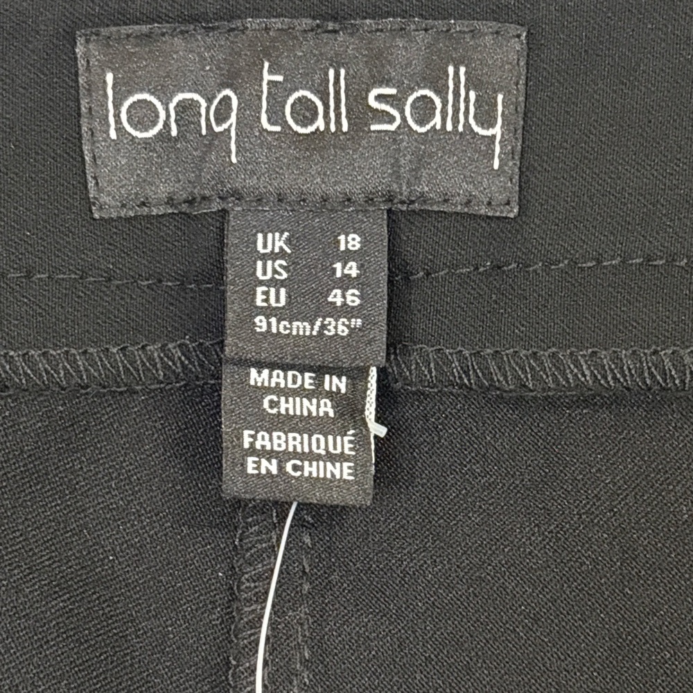 Long Tall Sally Allegro Straight Leg Trousers Tall Black 14 - Picture 2 of 5